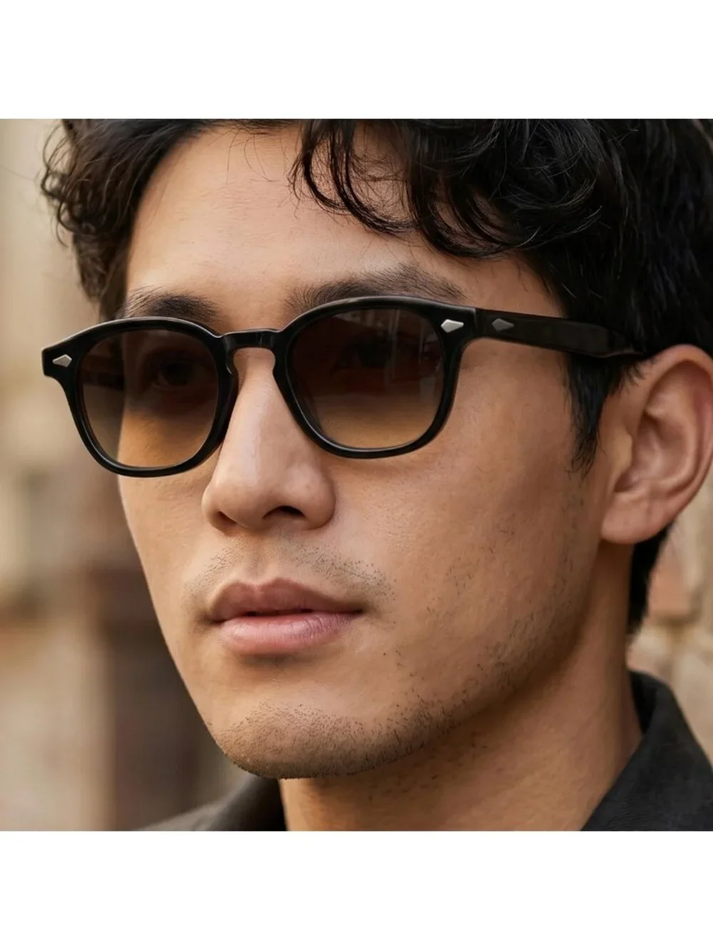 Men's Retro Round Handmade Sunglasses with UV400 Protection - Stylish & Durable